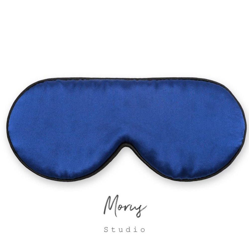 100% Mulberry Silk Sleep Mask, Breathable, Blue